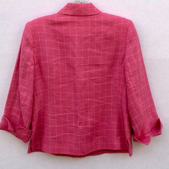 Jones New York womens size 2 signature petite linen blend pink blazer - Picture 2 of 8